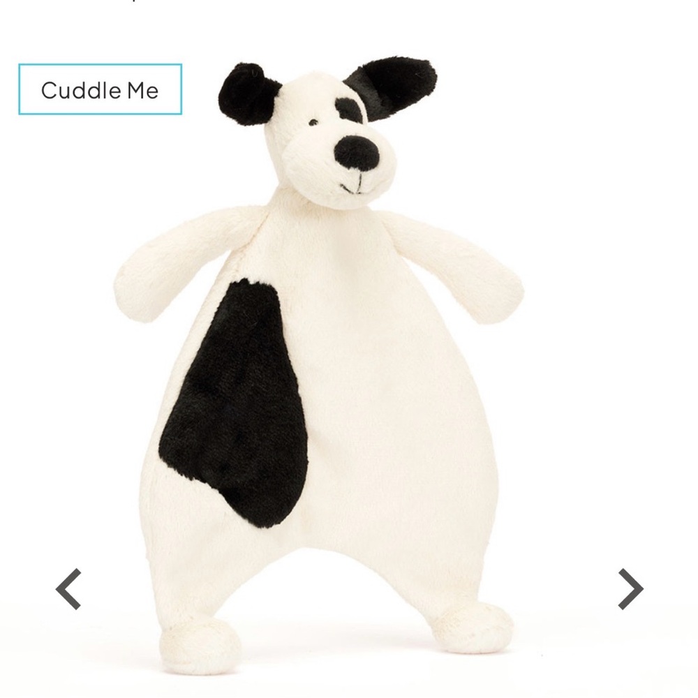 Jellycat Bashful Black & Cream Puppy Comforter